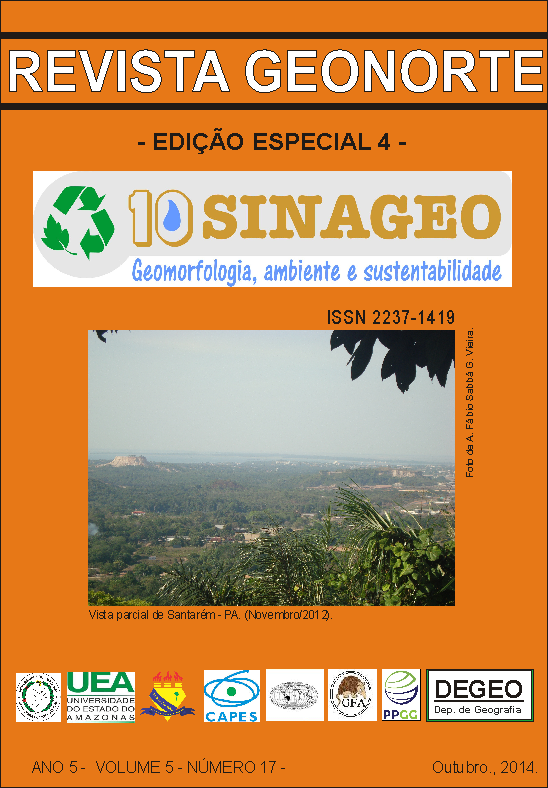 					Visualizar v. 5 n. 17 (2014): out./ Edição Especial 4: SINAGEO - Geocronologia e Evolução da Paisagem
				