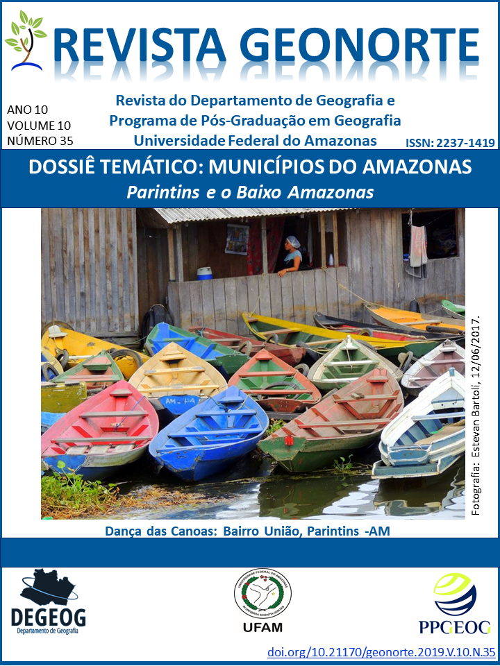 					Visualizar v. 10 n. 35 (2019): DOSSIÊ TEMÁTICO - MUNICÍPIOS DO AMAZONAS:  Parintins e o Baixo Amazonas
				