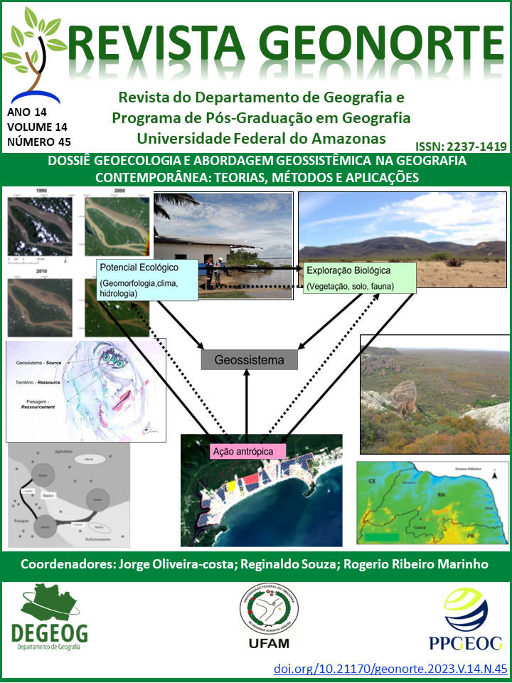 					Visualizar v. 14 n. 45 (2023): Dossiê Geoecologia e Abordagem Geossistêmica na Geografia Contemporânea: Teorias, Métodos e Aplicações
				