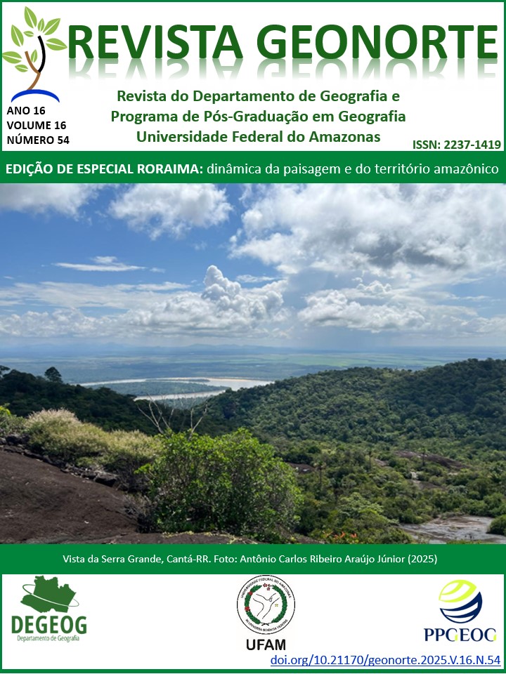 					Visualizar v. 16 n. 54 (2025): Edição Especial - Roraima: dinâmica da paisagem e do território amazônico
				